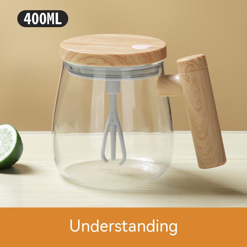 Electric High Speed Mixing Cup Cold And Hot Resistant Self-stirring Glass  Mug For Home 400ml